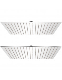 Soffione per Doccia a Pioggia 2 pz Acciaio Inossidabile 50x50cm