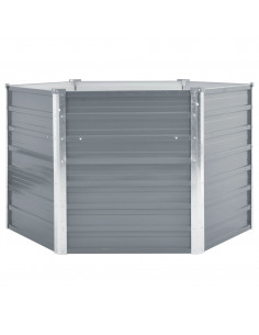 Letto Rialzato Giardino in Acciaio Zincato 129x129x77 cm Grigio 2