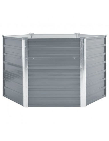 Letto Rialzato Giardino in Acciaio Zincato 129x129x77 cm Grigio