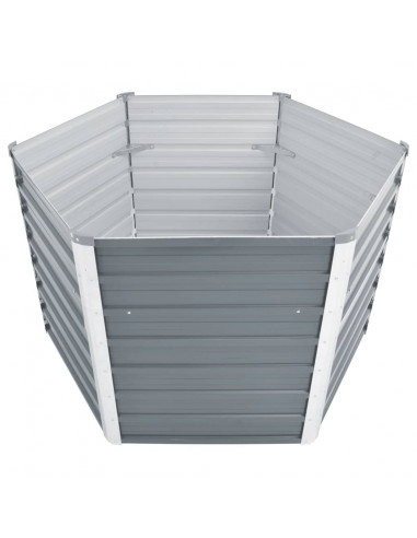 Letto Rialzato Giardino in Acciaio Zincato 129x129x77 cm Grigio