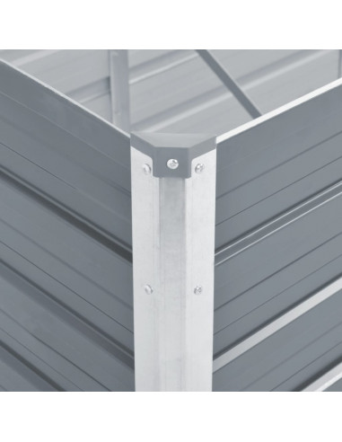 Letto Rialzato Giardino in Acciaio Zincato 129x129x77 cm Grigio