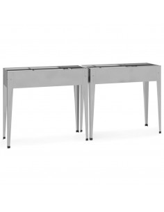 Fioriere da Giardino 2 pz Acciaio Zincato