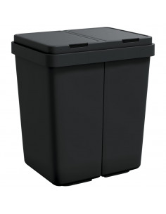 Cestino Doppio Antracite 2x25 L