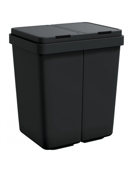 Cestino Doppio Antracite 2x25 L