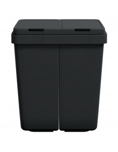 Cestino Doppio Antracite 2x25 L 2