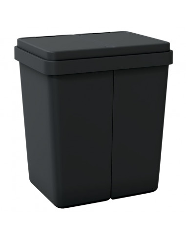 Cestino Doppio Antracite 2x25 L