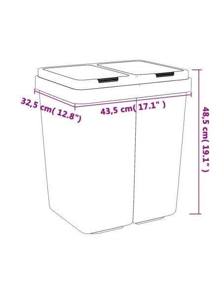 Cestino Doppio Bianco 2x25 L