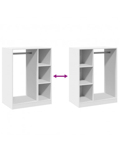 Armadio Bianco 77x48x102 cm in Legno Multistrato