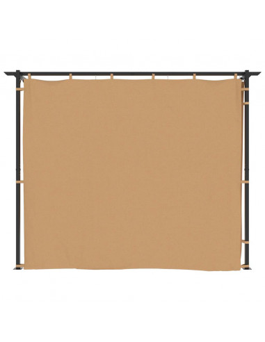 Gazebo con Tende 3x3 cm Grigio Talpa in Acciaio