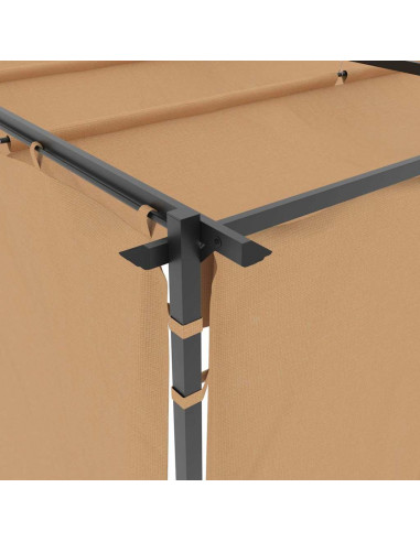 Gazebo con Tende 3x3 cm Grigio Talpa in Acciaio