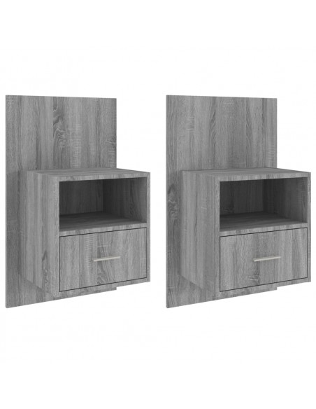 Comodini a Muro 2 pz Grigio Sonoma