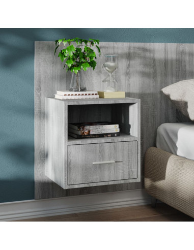 Comodini a Muro 2 pz Grigio Sonoma