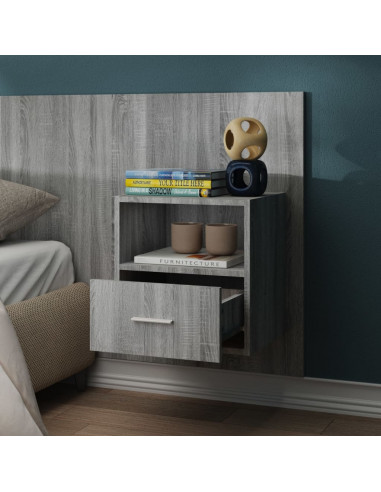 Comodini a Muro 2 pz Grigio Sonoma