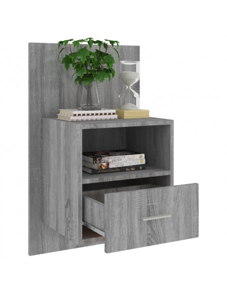 Comodini a Muro 2 pz Grigio Sonoma
