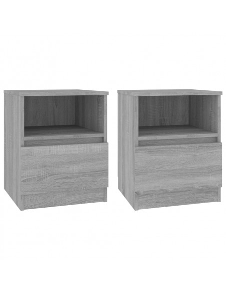 Comodini 2 pz Grigio Sonoma 40x40x50 cm in Legno Multistrato