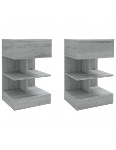 Comodini Grigio Sonoma 2 pz 40x35x65 cm in Legno Multistrato
