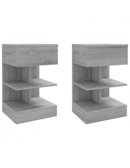Comodini Grigio Sonoma 2 pz 40x35x65 cm in Legno Multistrato