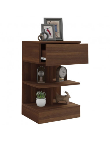 Comodino Rovere Marrone 40x35x65 cm in Legno Multistrato