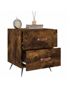 Comodino Rovere Fumo 40x35x47,5 cm in Legno Multistrato