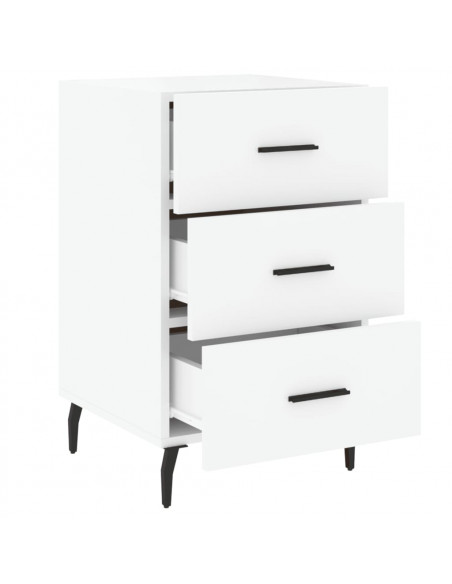 Comodino Bianco 40x40x66 cm in Legno Multistrato