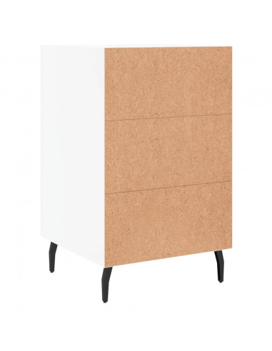 Comodino Bianco 40x40x66 cm in Legno Multistrato