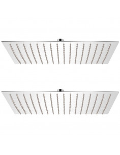 Soffione per Doccia a Pioggia 2pz Acciaio Inossidabile 30x40cm
