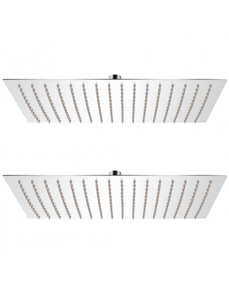 Soffione per Doccia a Pioggia 2pz Acciaio Inossidabile 30x40cm