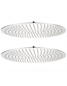 Soffione per Doccia a Pioggia 2 pz Acciaio Inossidabile Ø 50 cm