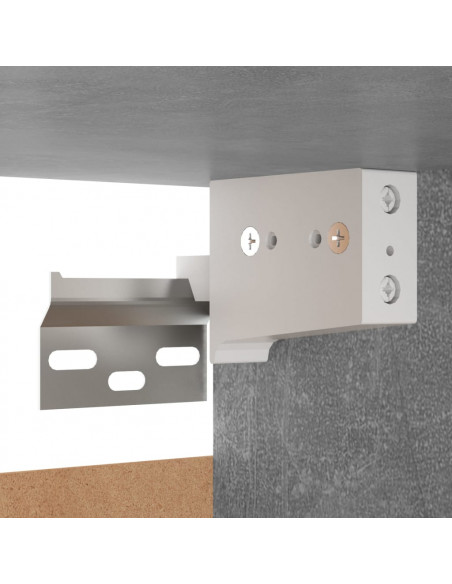 Mobili TV 2pz Grigio Cemento 30,5x30x90 cm Legno Multistrato