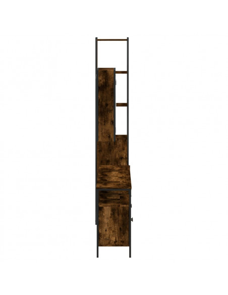 Set Mobili da Bagno 4 pz Rovere Fumo in Legno Multistrato