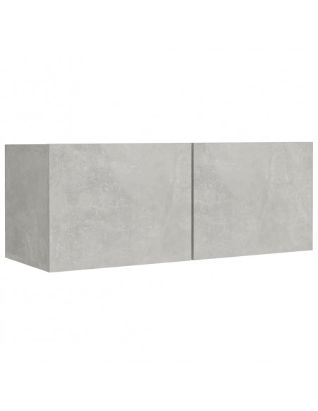 Set di Mobili Porta TV 4 pz Grigio Cemento in Legno Multistrato