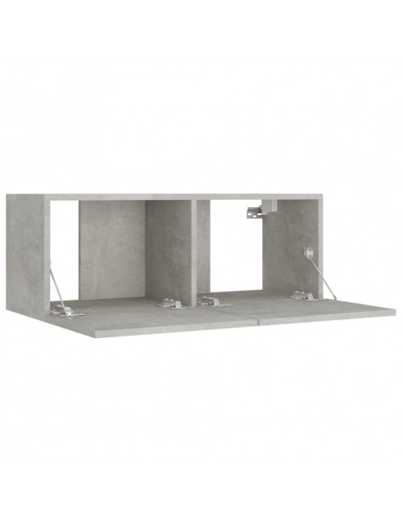 Set di Mobili Porta TV 4 pz Grigio Cemento in Legno Multistrato