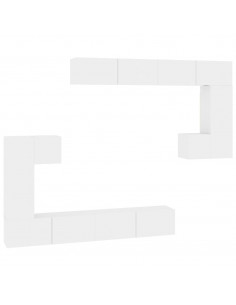 Mobile Porta TV a Parete Bianco in Legno Multistrato