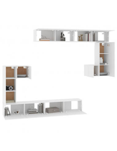 Mobile Porta TV a Parete Bianco in Legno Multistrato