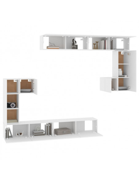 Mobile Porta TV a Parete Bianco in Legno Multistrato