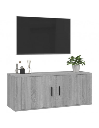 Mobile Porta TV a Parete grigio sonoma 100x34,5x40 cm