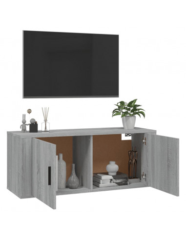 Mobile Porta TV a Parete grigio sonoma 100x34,5x40 cm