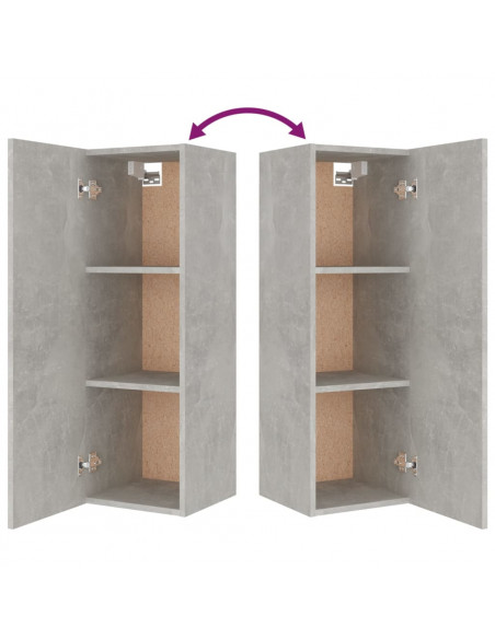 Set Mobili Porta TV 8pz Grigio Cemento in Legno Multistrato