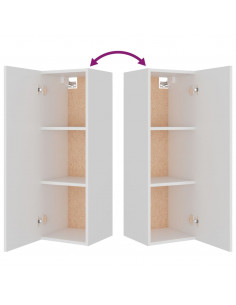 Set Mobili Porta TV 8pz Bianco in Legno Multistrato 2