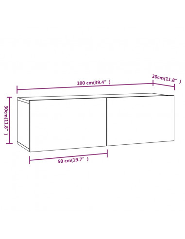 Set Mobili Porta TV 8pz Bianco in Legno Multistrato