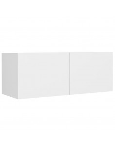 Set di Mobili Porta TV 4 pz Bianco in Legno Multistrato