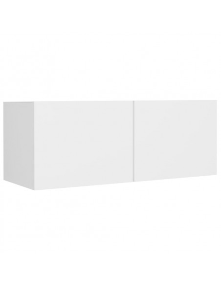 Set di Mobili Porta TV 4 pz Bianco in Legno Multistrato