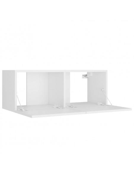Set di Mobili Porta TV 4 pz Bianco in Legno Multistrato