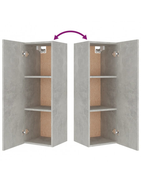 Set di Mobili Porta TV 5 pz Grigio Cemento in Legno Multistrato