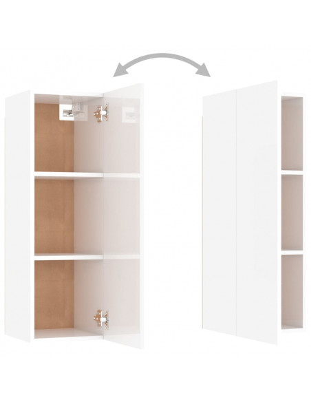 Set Mobili Porta TV 10 pz Bianco in Legno Multistrato