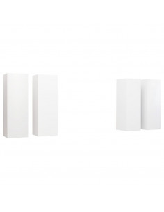 Mobili Porta TV 4 pz Bianchi 30,5x30x90 cm in Legno Multistrato