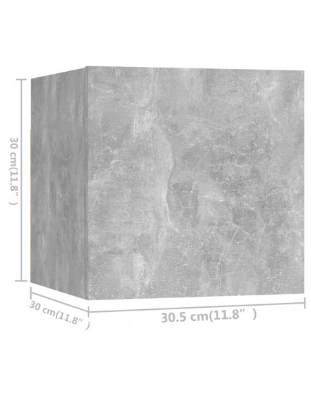 Set di Mobili Porta TV 5 pz Grigio Cemento in Legno Multistrato