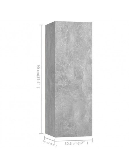 Set di Mobili Porta TV 8 pz Grigio Cemento in Legno Multistrato