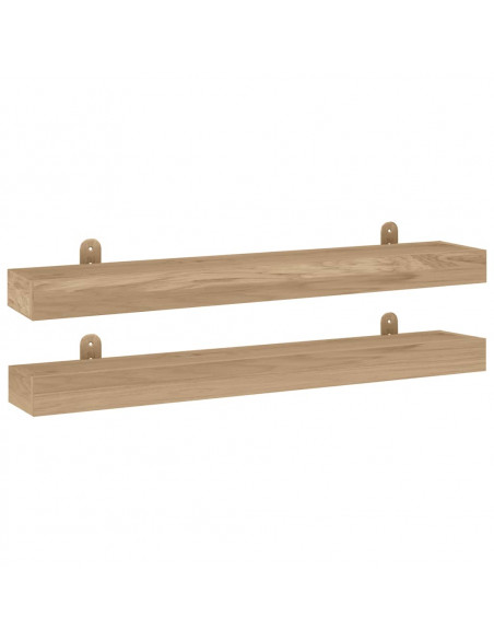 Mensole da Parete 2 pz 90x15x6 cm in Legno Massello di Teak