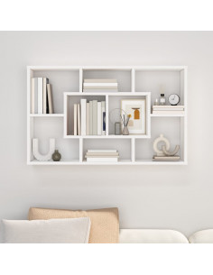Scaffale a Parete Bianco 85x16x52,5 cm in Legno Multistrato 2